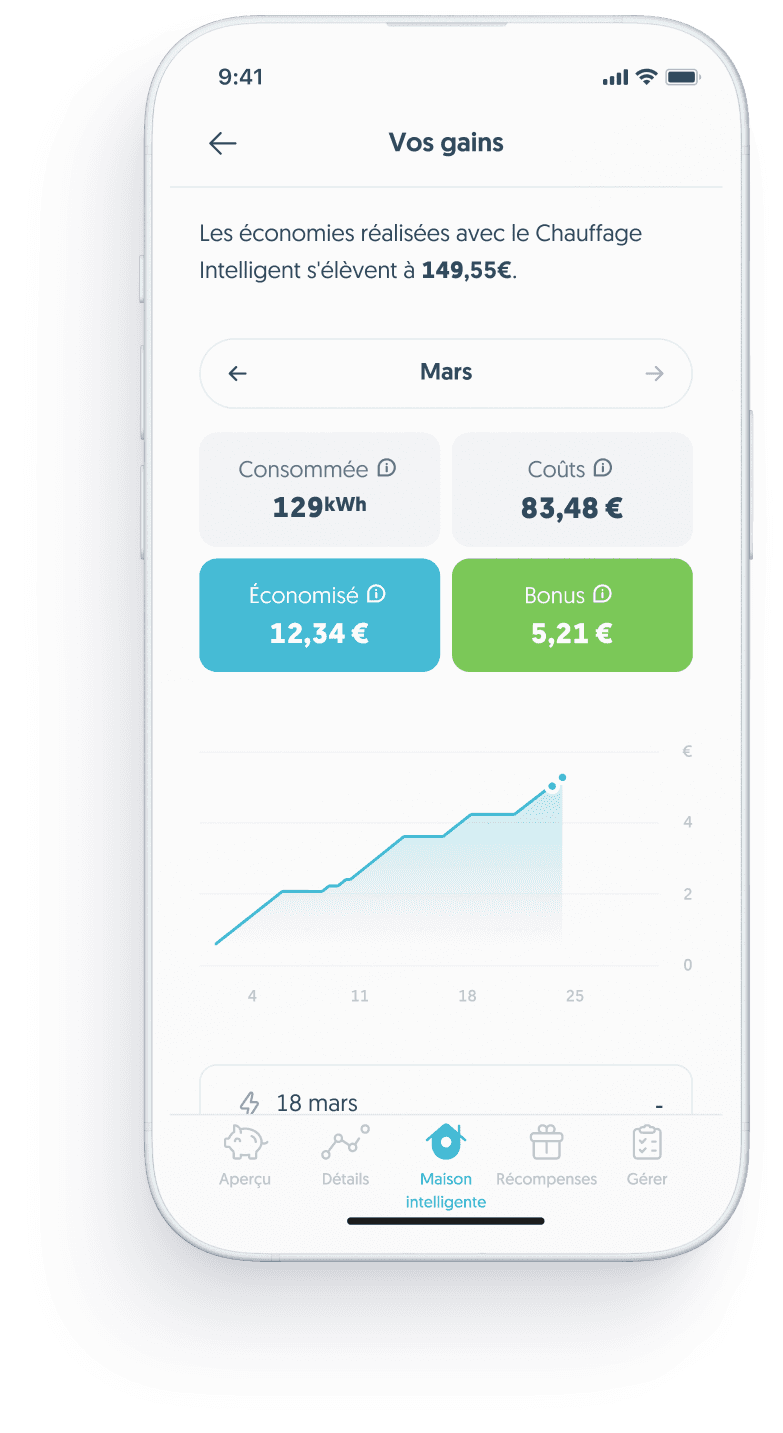 Dans l’application Frank, vous voyez exactement combien vous économisez.